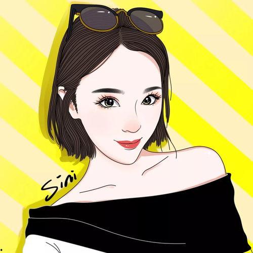 网红吃瓜头像插画图片女,女生版趣味横生的视觉盛宴  第2张